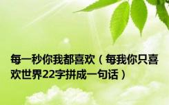 每一秒你我都喜欢（每我你只喜欢世界22字拼成一句话）