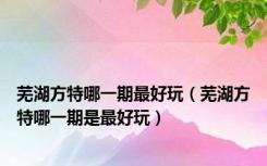 芜湖方特哪一期最好玩（芜湖方特哪一期是最好玩）