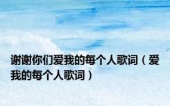 谢谢你们爱我的每个人歌词（爱我的每个人歌词）
