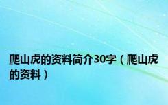 爬山虎的资料简介30字（爬山虎的资料）