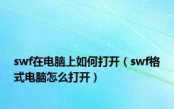 swf在电脑上如何打开（swf格式电脑怎么打开）