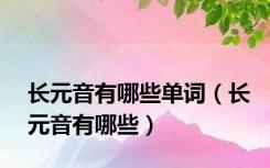 长元音有哪些单词（长元音有哪些）