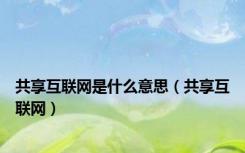 共享互联网是什么意思（共享互联网）