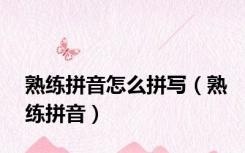 熟练拼音怎么拼写（熟练拼音）