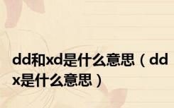dd和xd是什么意思（ddx是什么意思）