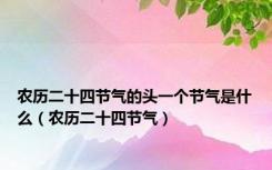 农历二十四节气的头一个节气是什么（农历二十四节气）