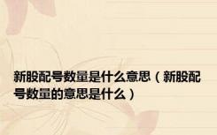 新股配号数量是什么意思（新股配号数量的意思是什么）