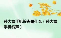 孙大雷手机铃声是什么（孙大雷手机铃声）