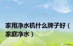 家用净水机什么牌子好（家庭净水）