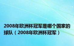 2008年欧洲杯冠军是哪个国家的球队（2008年欧洲杯冠军）