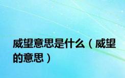 威望意思是什么（威望的意思）