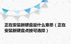 正在安装新键盘是什么意思（正在安装新键盘点按可选择）