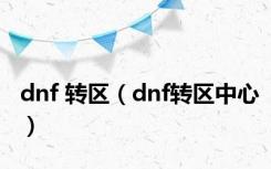 dnf 转区（dnf转区中心）