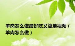 羊肉怎么做最好吃又简单视频（羊肉怎么做）
