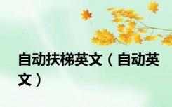 自动扶梯英文（自动英文）