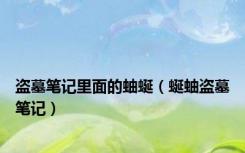盗墓笔记里面的蚰蜒（蜒蚰盗墓笔记）