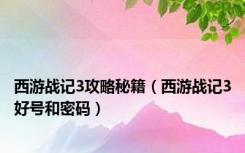 西游战记3攻略秘籍（西游战记3好号和密码）