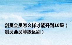 剑灵会员怎么样才能升到10级（剑灵会员等级区别）