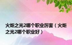 火炬之光2哪个职业厉害（火炬之光2哪个职业好）
