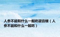 人参不能和什么一起吃谐音梗（人参不能和什么一起吃）