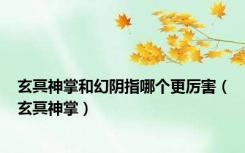 玄冥神掌和幻阴指哪个更厉害（玄冥神掌）