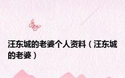 汪东城的老婆个人资料（汪东城的老婆）