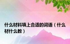 什么材料填上合适的词语（什么材什么教）