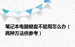 笔记本电脑键盘不能用怎么办（两种方法供参考）