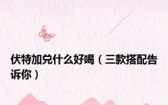 伏特加兑什么好喝（三款搭配告诉你）