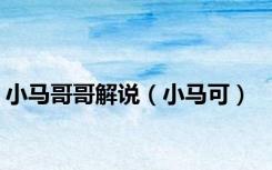 小马哥哥解说（小马可）