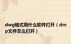 dwg格式用什么软件打开（dmp文件怎么打开）