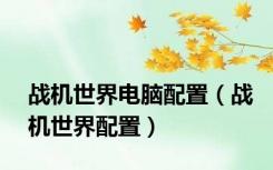 战机世界电脑配置（战机世界配置）