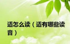 适怎么读（适有哪些读音）