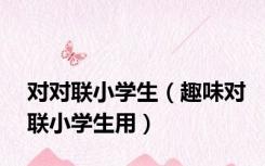 对对联小学生（趣味对联小学生用）