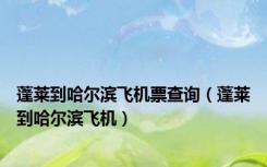 蓬莱到哈尔滨飞机票查询（蓬莱到哈尔滨飞机）