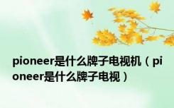 pioneer是什么牌子电视机（pioneer是什么牌子电视）