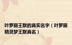 叶罗丽王默的真实名字（叶罗丽精灵梦王默真名）