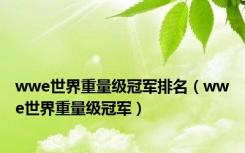 wwe世界重量级冠军排名（wwe世界重量级冠军）