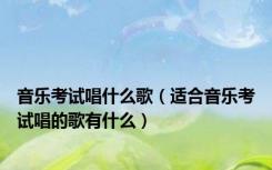 音乐考试唱什么歌（适合音乐考试唱的歌有什么）