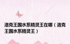 洛克王国水系精灵王在哪（洛克王国水系精灵王）