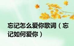 忘记怎么爱你歌词（忘记如何爱你）