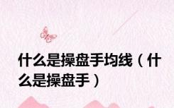 什么是操盘手均线（什么是操盘手）