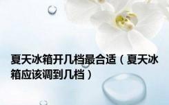 夏天冰箱开几档最合适（夏天冰箱应该调到几档）