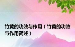 竹黄的功效与作用（竹黄的功效与作用简述）