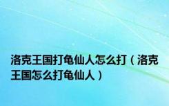 洛克王国打龟仙人怎么打（洛克王国怎么打龟仙人）
