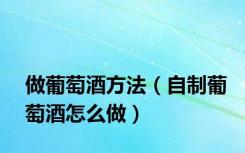 做葡萄酒方法（自制葡萄酒怎么做）