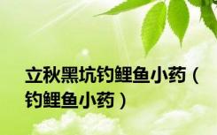 立秋黑坑钓鲤鱼小药（钓鲤鱼小药）