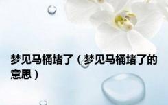 梦见马桶堵了（梦见马桶堵了的意思）