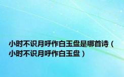 小时不识月呼作白玉盘是哪首诗（小时不识月呼作白玉盘）