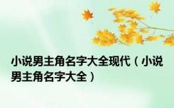 小说男主角名字大全现代（小说男主角名字大全）
